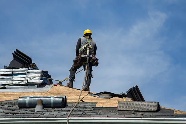 Professional Gutter Installation technician working in Wellington, CO